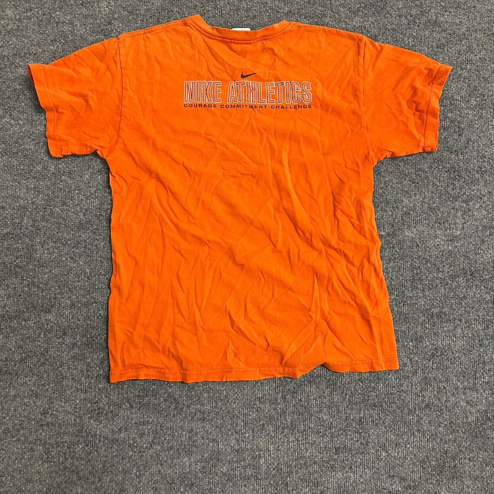 Nike T-Shirt Mens Size XL Orange Athletics Graphic Short Sleeve Made in USA
